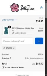 SALE25 coupon verification screenshot