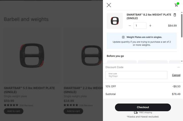 Les Mills Equipment checkout page showing Les Mills Equipment discount code box | Screenshot taken by SimplyCodes community member on May 4, 2025