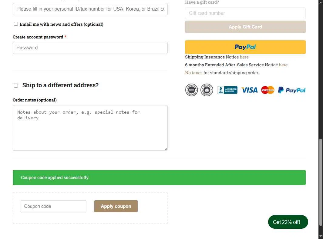 Letbricks checkout page showing Letbricks coupon code box | Screenshot taken by SimplyCodes community member on Jan 3, 2026