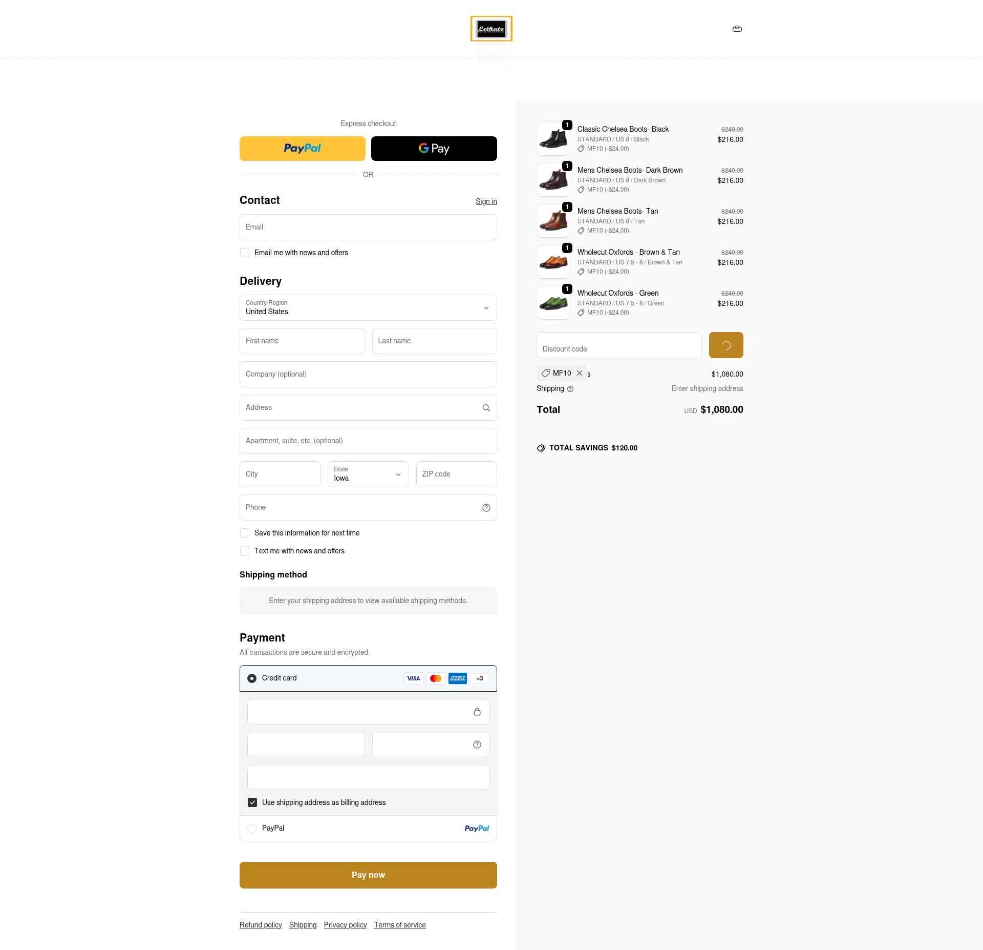 Lethato checkout page showing Lethato discount code box | Screenshot taken by SimplyCodes community member on Feb 17, 2026