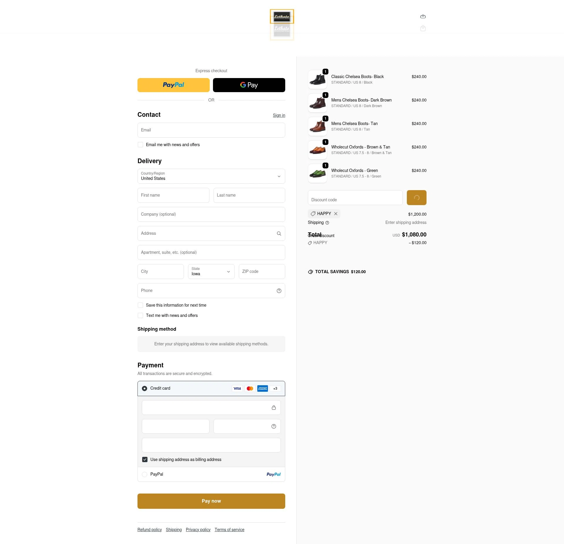 Lethato checkout page showing Lethato discount code box | Screenshot taken by SimplyCodes community member on Feb 17, 2026