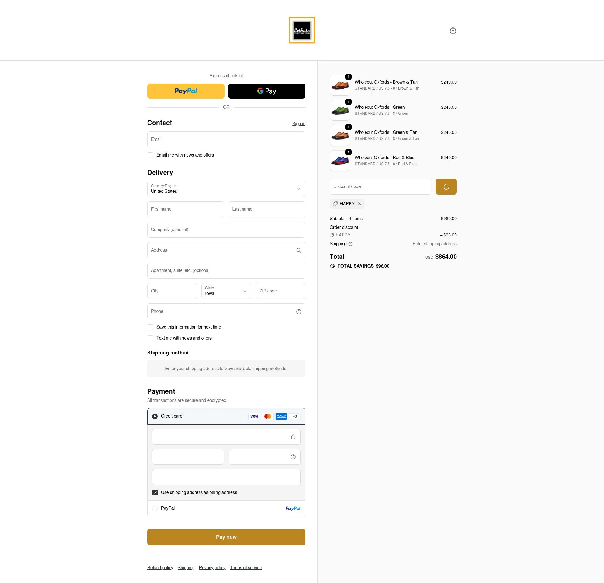 Lethato checkout page showing Lethato discount code box | Screenshot taken by SimplyCodes community member on Feb 13, 2026