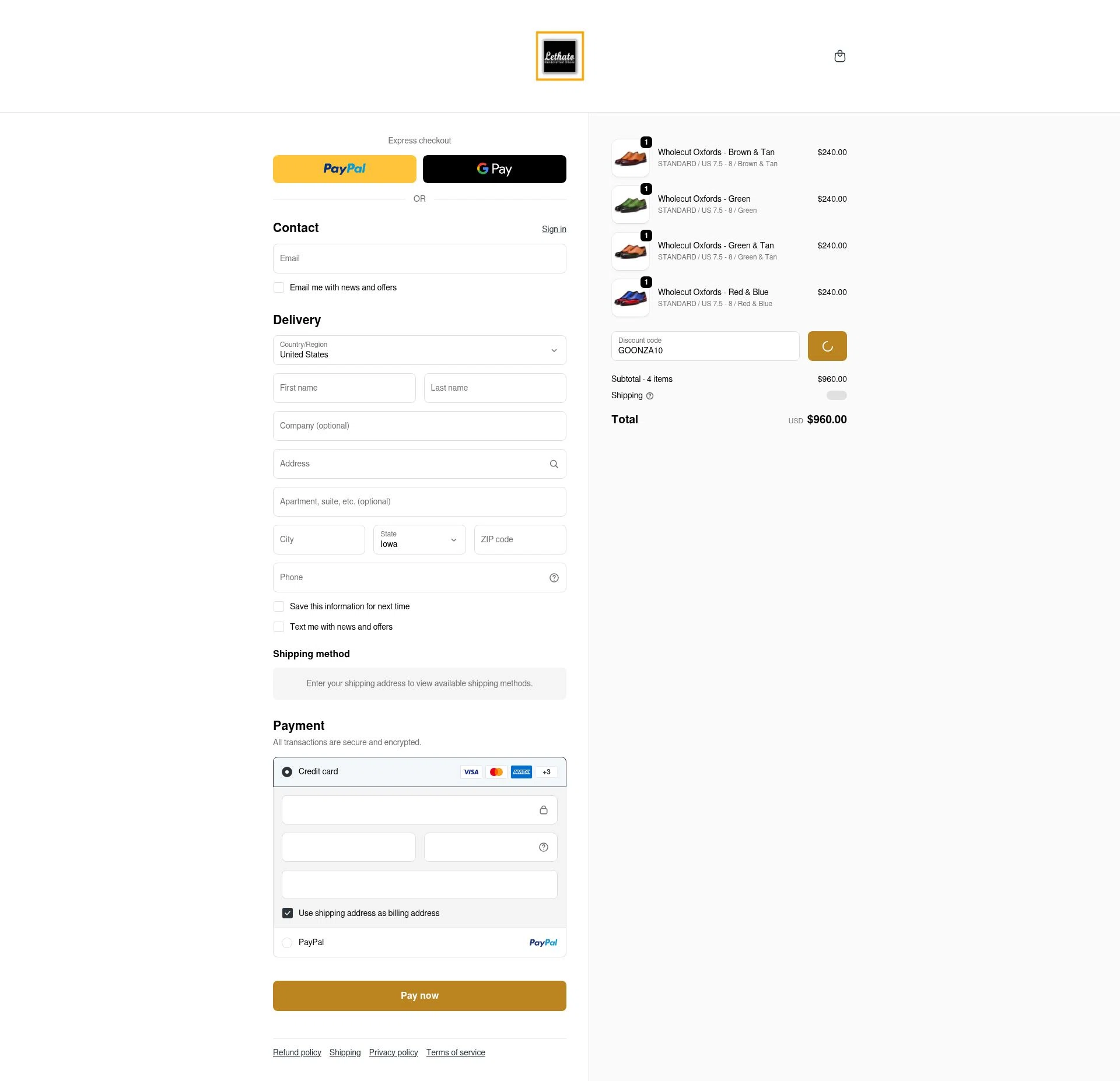 Lethato checkout page showing Lethato discount code box | Screenshot taken by SimplyCodes community member on Feb 13, 2026