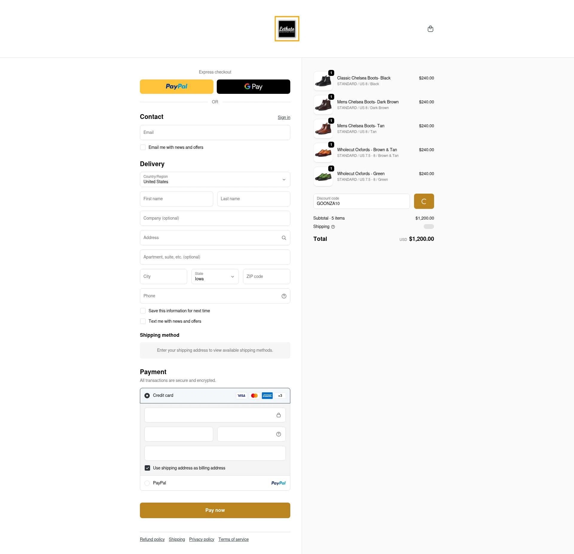 Lethato checkout page showing Lethato discount code box | Screenshot taken by SimplyCodes community member on Feb 17, 2026