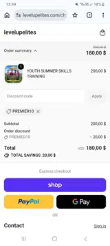 Level Up Elites coupon verification screenshot