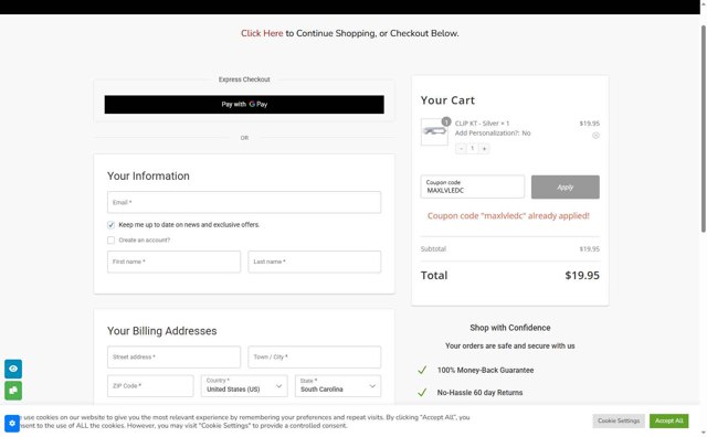 Lever Gear checkout page showing Lever Gear coupon code box | Screenshot taken by SimplyCodes community member on Jun 14, 2025