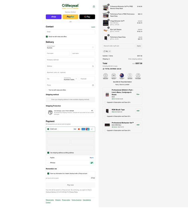 Life Cykel checkout page showing Life Cykel discount code box | Screenshot taken by SimplyCodes community member on Sep 6, 2025