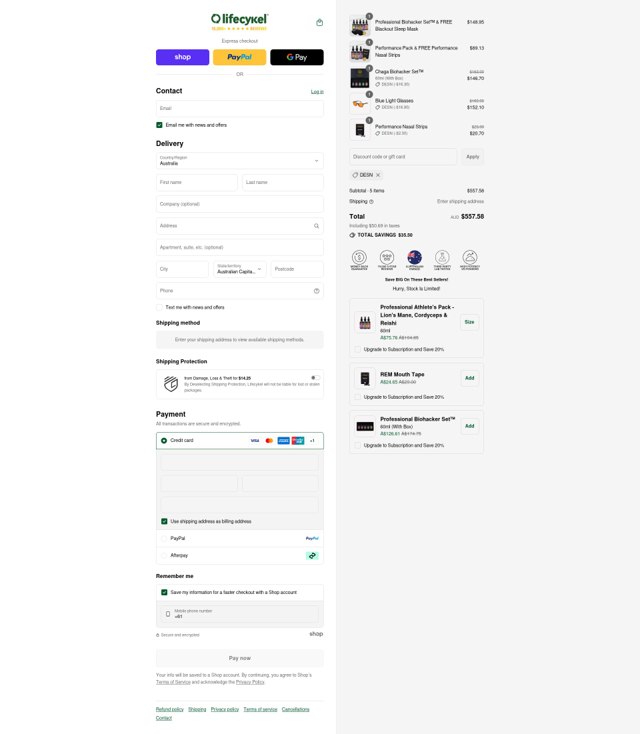 Life Cykel checkout page showing Life Cykel discount code box | Screenshot taken by SimplyCodes community member on Sep 6, 2025