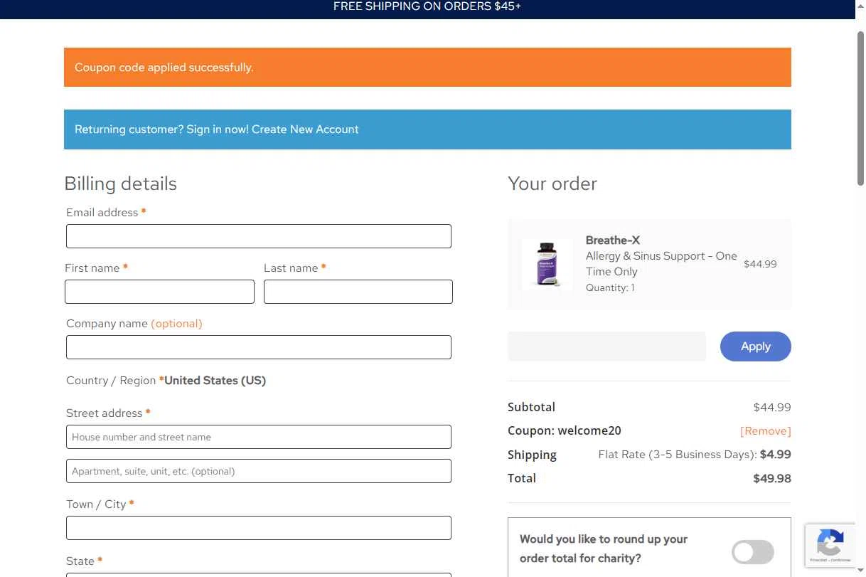 LifeSeasons checkout page showing LifeSeasons promo code box | Screenshot taken by SimplyCodes community member on Jan 5, 2026