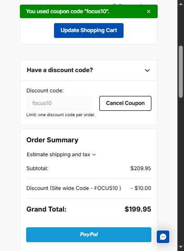 Lifestyle by Focus checkout page showing Lifestyle by Focus coupon code box | Screenshot taken by SimplyCodes community member on Apr 30, 2025