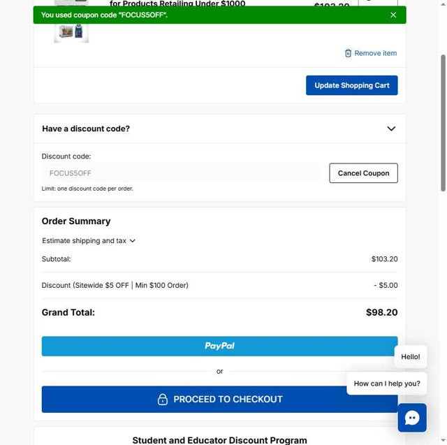 Lifestyle by Focus checkout page showing Lifestyle by Focus coupon code box | Screenshot taken by SimplyCodes community member on Jun 13, 2025
