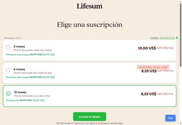 Lifesum checkout page showing Lifesum promo code box | Screenshot taken by SimplyCodes community member on Aug 31, 2025