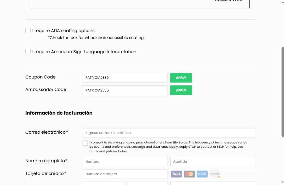 LIFE SURGE checkout page showing LIFE SURGE discount code box | Screenshot taken by SimplyCodes community member on Jan 17, 2026