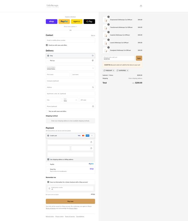 Lifetherapy checkout page showing Lifetherapy coupon code box | Screenshot taken by SimplyCodes community member on Sep 9, 2025