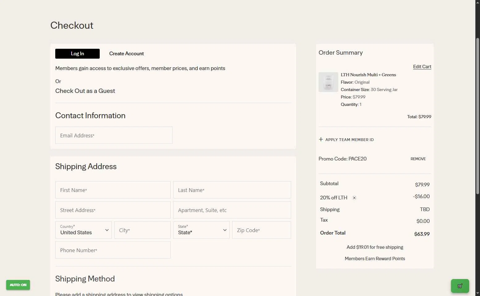 Life Time checkout page showing Life Time promo code box | Screenshot taken by SimplyCodes community member on Sep 21, 2025