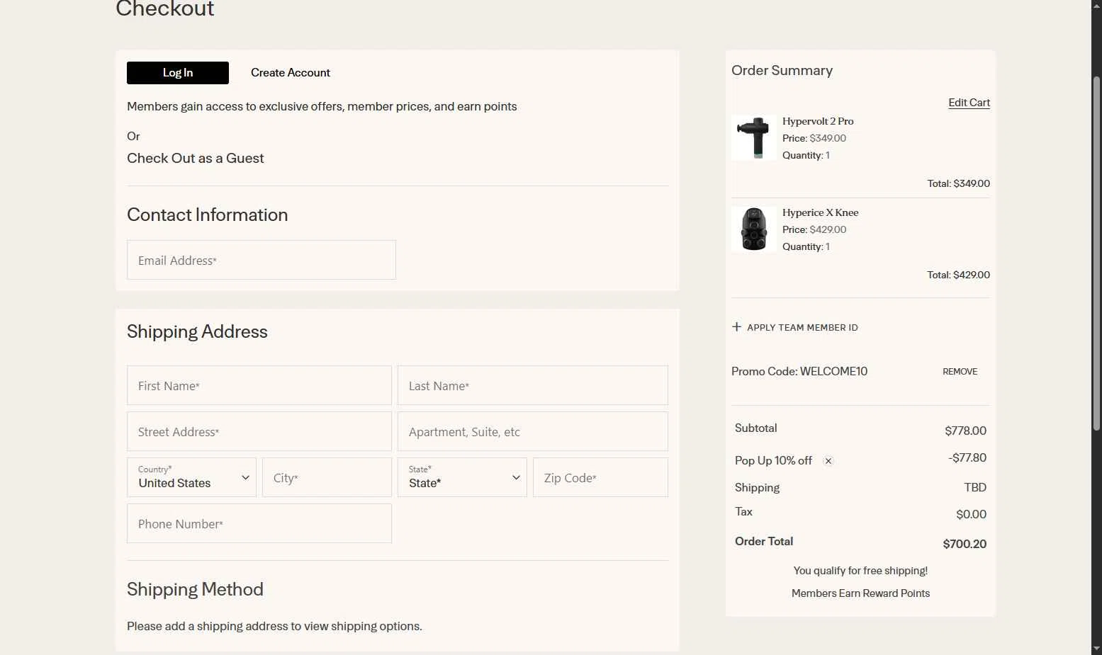 Life Time checkout page showing Life Time promo code box | Screenshot taken by SimplyCodes community member on Sep 8, 2025