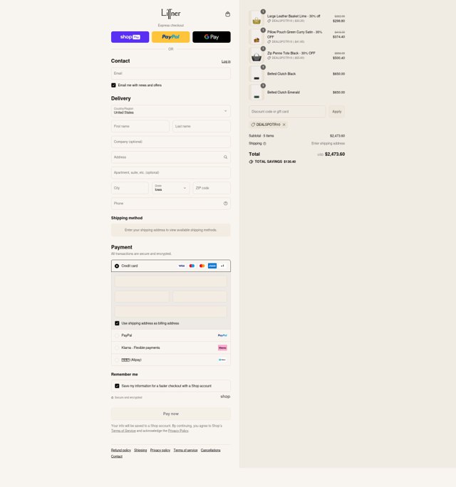 Liffner checkout page showing Liffner discount code box | Screenshot taken by SimplyCodes community member on Aug 19, 2025
