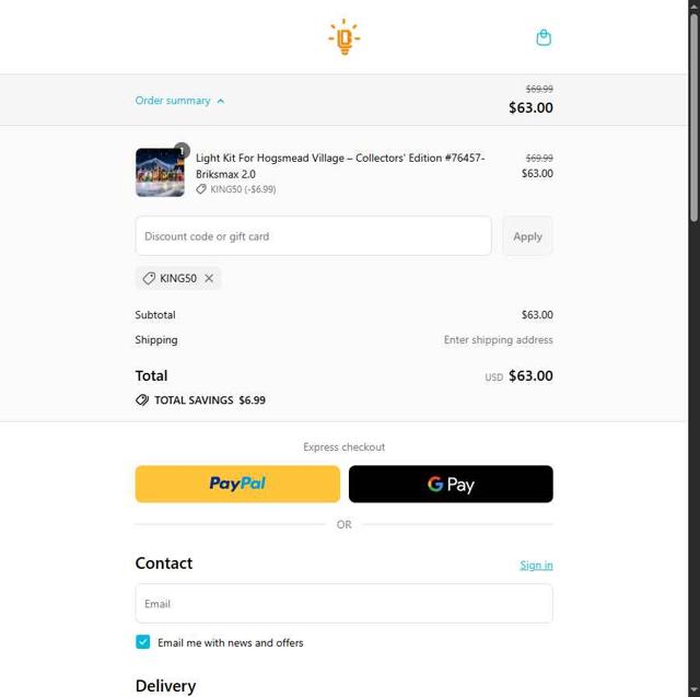 Lightailing checkout page showing Lightailing promo code box | Screenshot taken by SimplyCodes community member on Sep 16, 2025