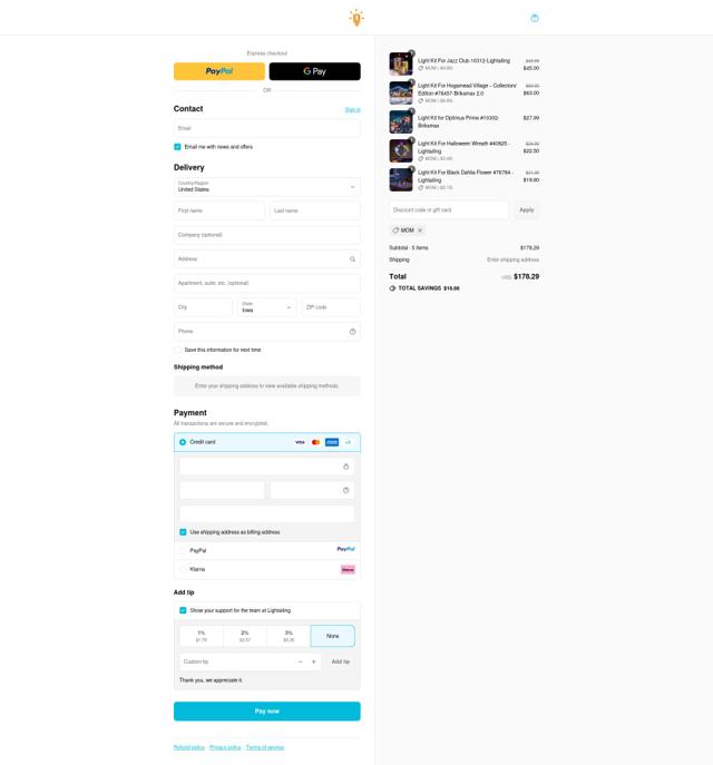 Lightailing checkout page showing Lightailing promo code box | Screenshot taken by SimplyCodes community member on Sep 13, 2025