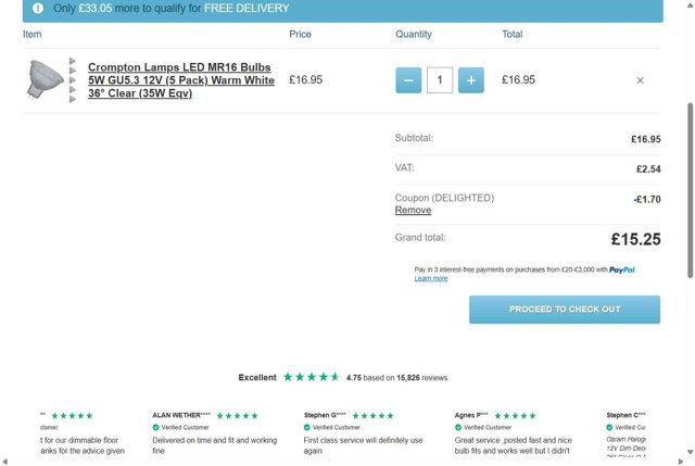 Lightbulbs Direct checkout page showing Lightbulbs Direct discount code box | Screenshot taken by SimplyCodes community member on Sep 3, 2025