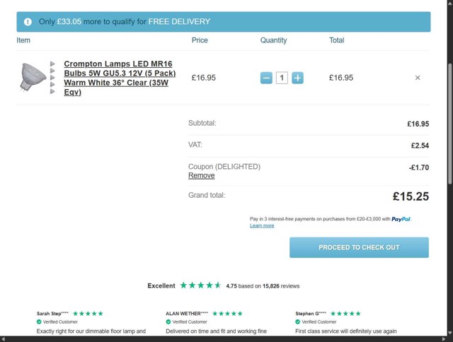 Lightbulbs Direct checkout page showing Lightbulbs Direct discount code box | Screenshot taken by SimplyCodes community member on Sep 3, 2025
