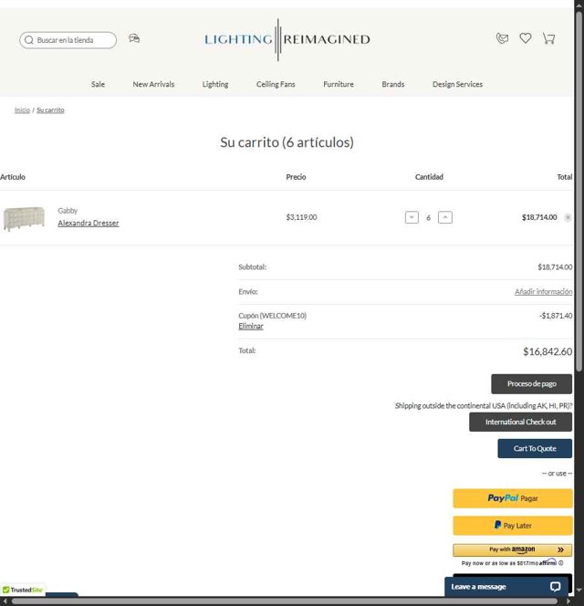 Lighting Reimagined checkout page showing Lighting Reimagined coupon code box | Screenshot taken by SimplyCodes community member on Jul 31, 2025