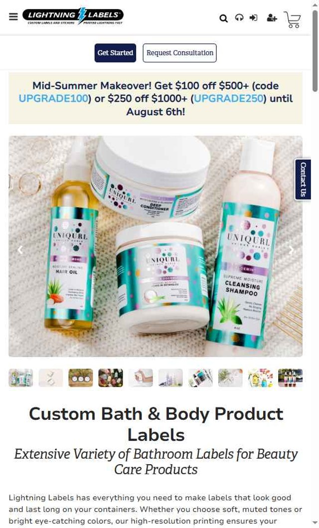 Lightning Labels checkout page showing Lightning Labels promo code box | Screenshot taken by SimplyCodes community member on Jul 30, 2025