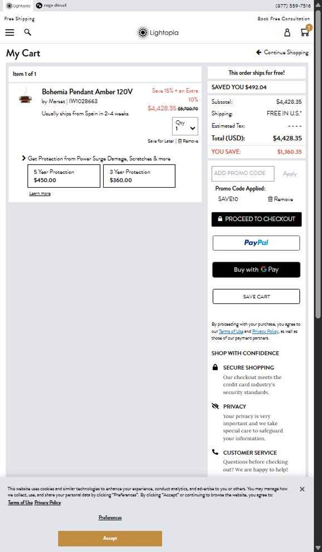 Lightopia checkout page showing Lightopia coupon code box | Screenshot taken by SimplyCodes community member on Sep 2, 2025
