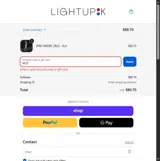 LightUpK coupon verification screenshot