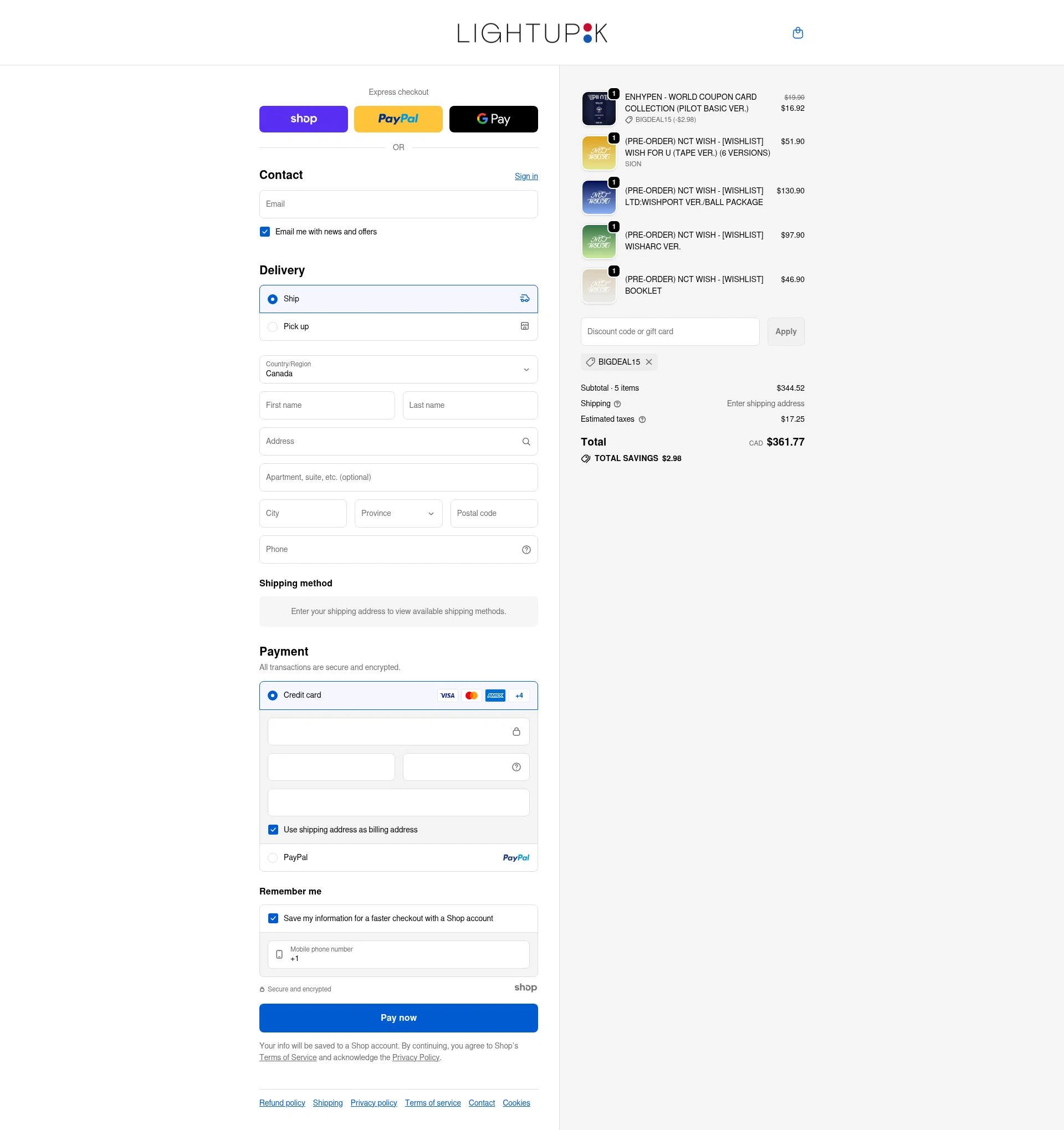LightUpK checkout page showing LightUpK discount code box | Screenshot taken by SimplyCodes community member on Nov 9, 2025