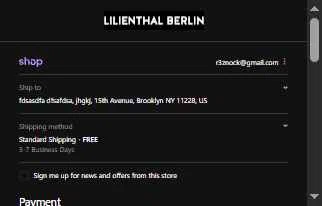 Lilienthal Berlin checkout page showing Lilienthal Berlin discount code box | Screenshot taken by SimplyCodes community member on Sep 14, 2025