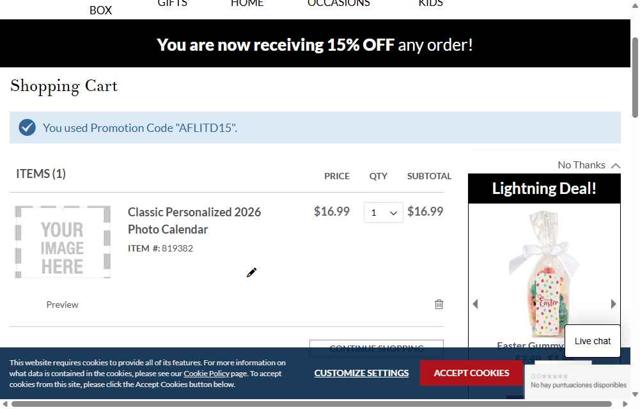 Lillian Vernon checkout page showing Lillian Vernon coupon code box | Screenshot taken by SimplyCodes community member on Jun 20, 2025