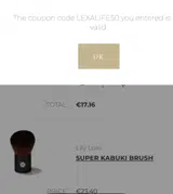 Lily Lolo coupon verification screenshot