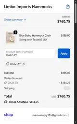 DA22-XY coupon verification screenshot
