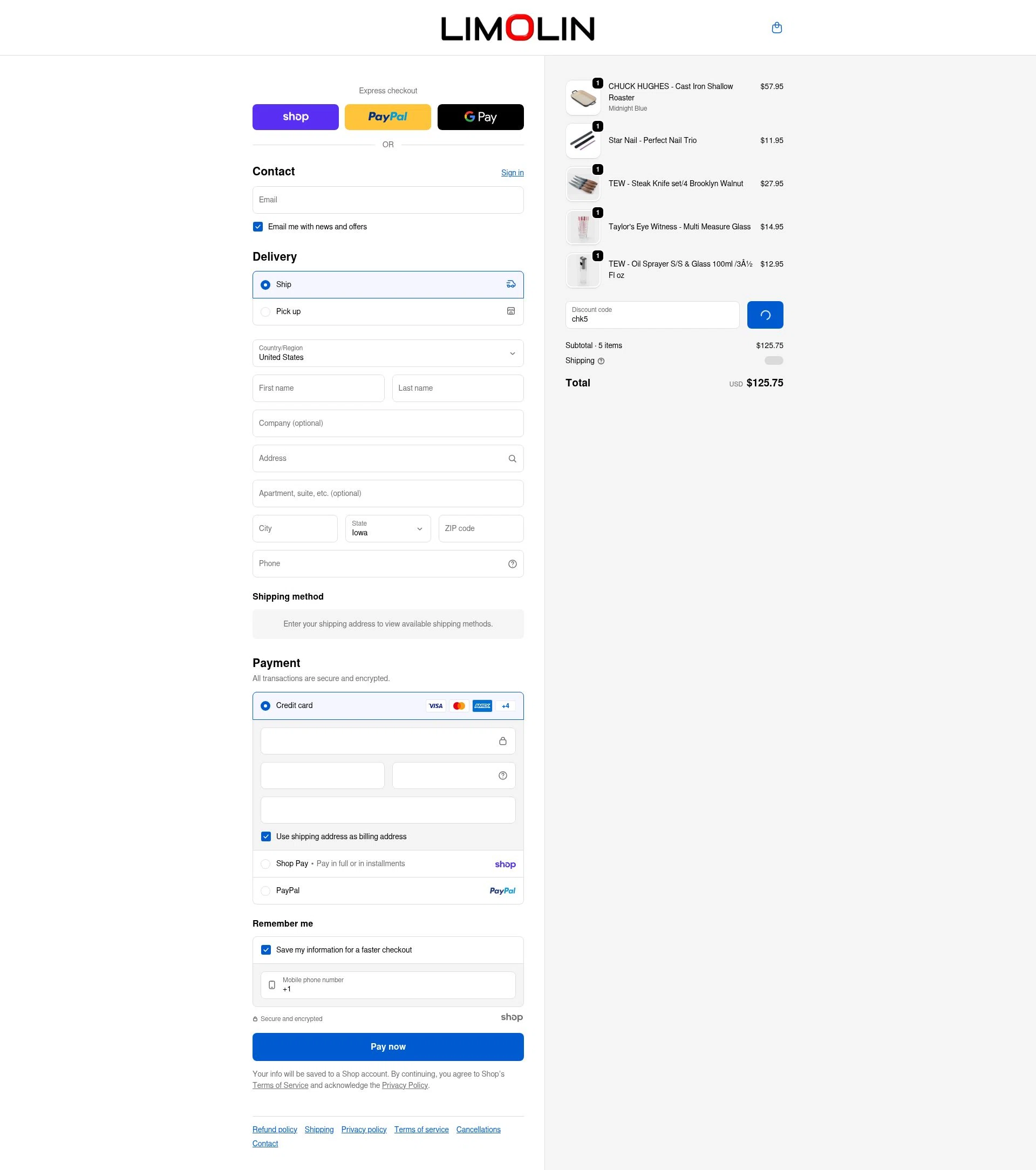 Limolin checkout page showing Limolin promo code box | Screenshot taken by SimplyCodes community member on Jan 21, 2026