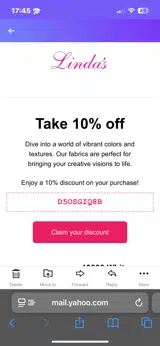 D50SGIQ8B coupon verification screenshot