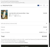 Linenfox coupon verification screenshot