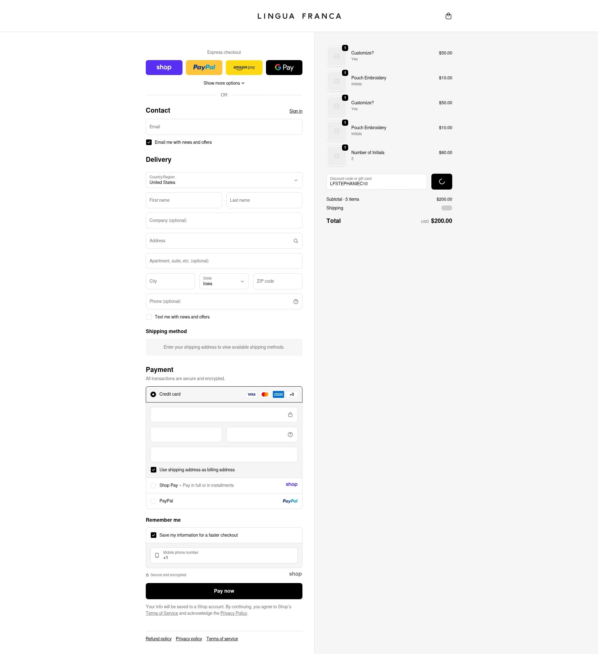 Lingua Franca checkout page showing Lingua Franca promo code box | Screenshot taken by SimplyCodes community member on Dec 31, 2025