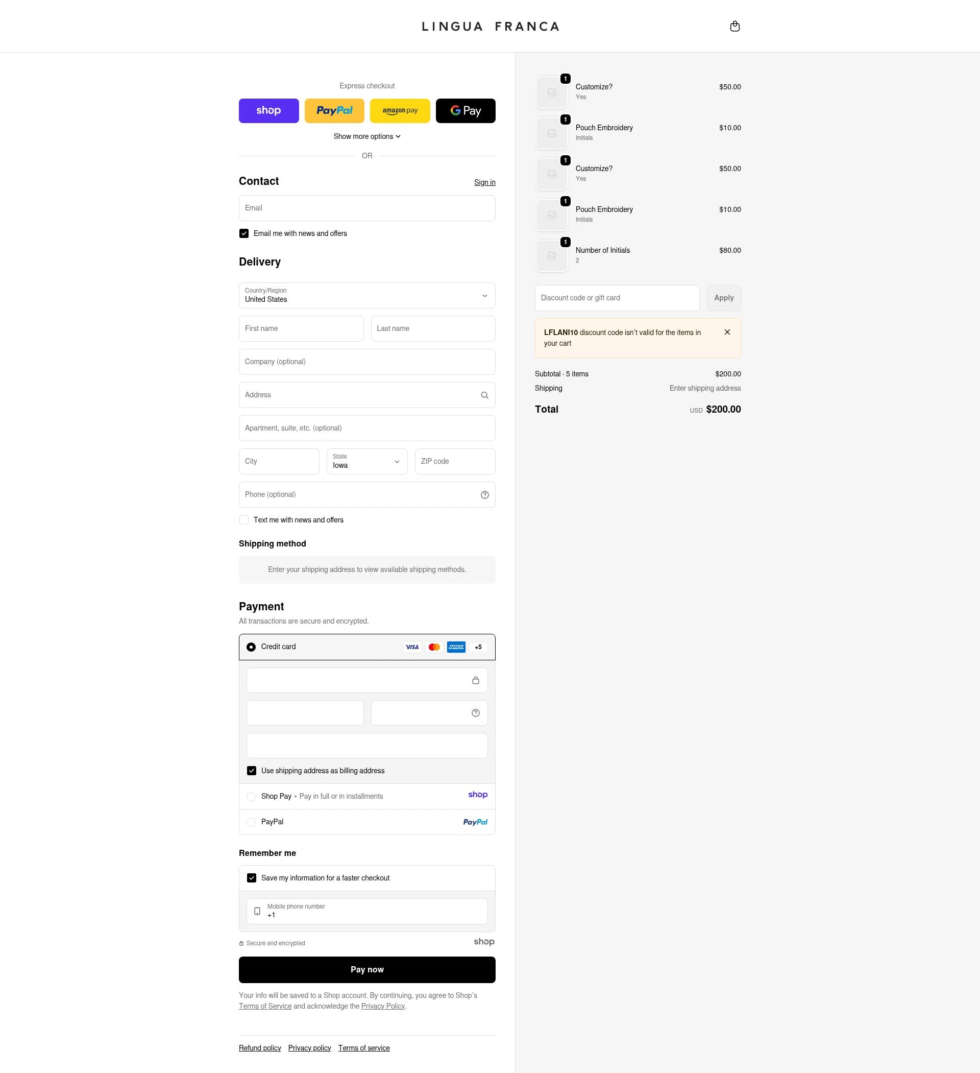 Lingua Franca checkout page showing Lingua Franca promo code box | Screenshot taken by SimplyCodes community member on Dec 26, 2025