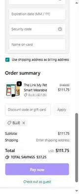 ellie coupon verification screenshot