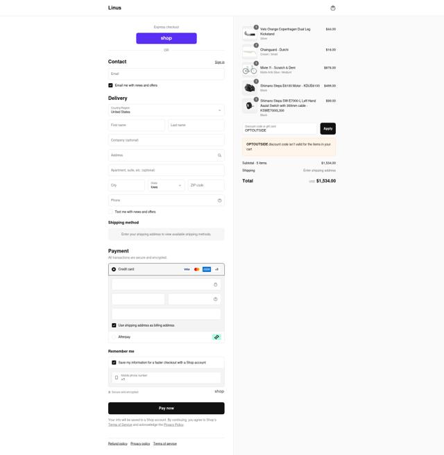 Linus checkout page showing Linus promo code box | Screenshot taken by SimplyCodes community member on Sep 13, 2025