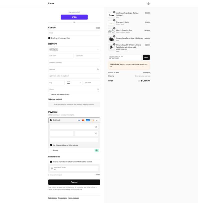 Linus checkout page showing Linus promo code box | Screenshot taken by SimplyCodes community member on Sep 9, 2025