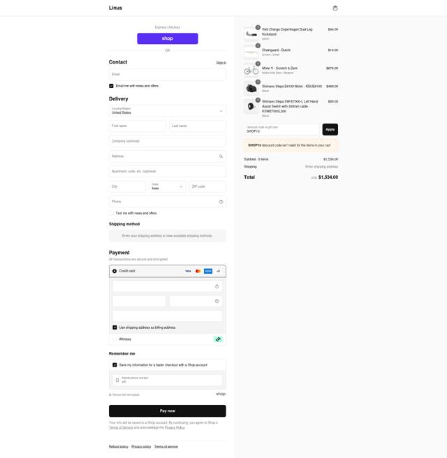 Linus checkout page showing Linus promo code box | Screenshot taken by SimplyCodes community member on Sep 13, 2025