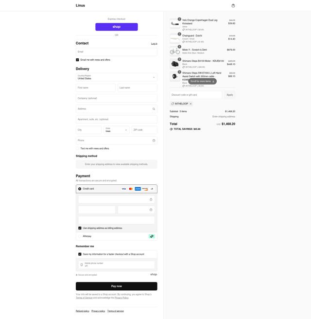Linus checkout page showing Linus promo code box | Screenshot taken by SimplyCodes community member on Sep 4, 2025
