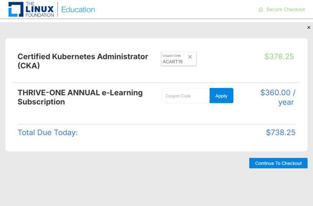 Linux Foundation checkout page showing Linux Foundation coupon code box | Screenshot taken by SimplyCodes community member on May 14, 2025