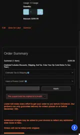 HARRYFS25 coupon verification screenshot