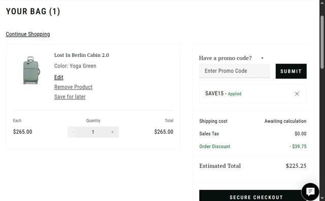 Lipault checkout page showing Lipault promo code box | Screenshot taken by SimplyCodes community member on Aug 16, 2025