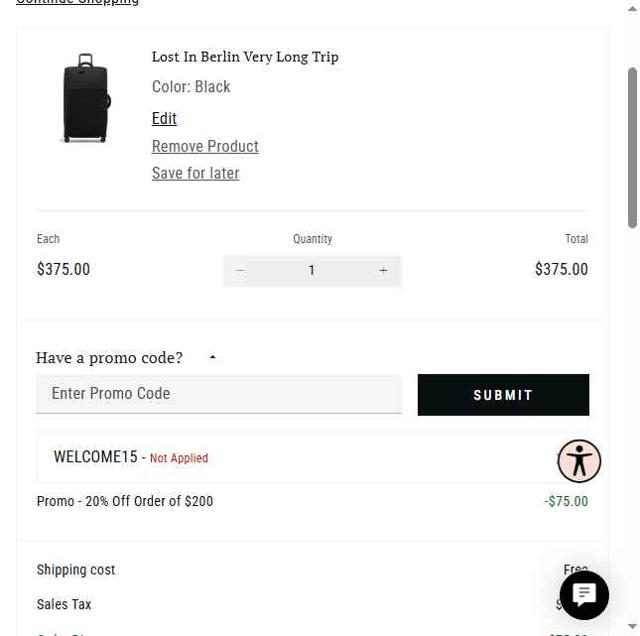 Lipault checkout page showing Lipault promo code box | Screenshot taken by SimplyCodes community member on Jun 5, 2025