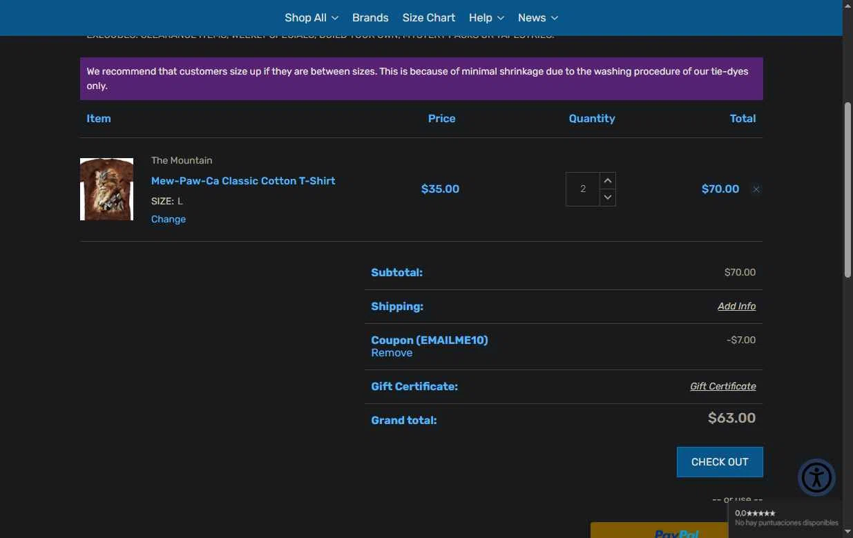 Liquid Blue Shop checkout page showing Liquid Blue Shop promo code box | Screenshot taken by SimplyCodes community member on May 23, 2025