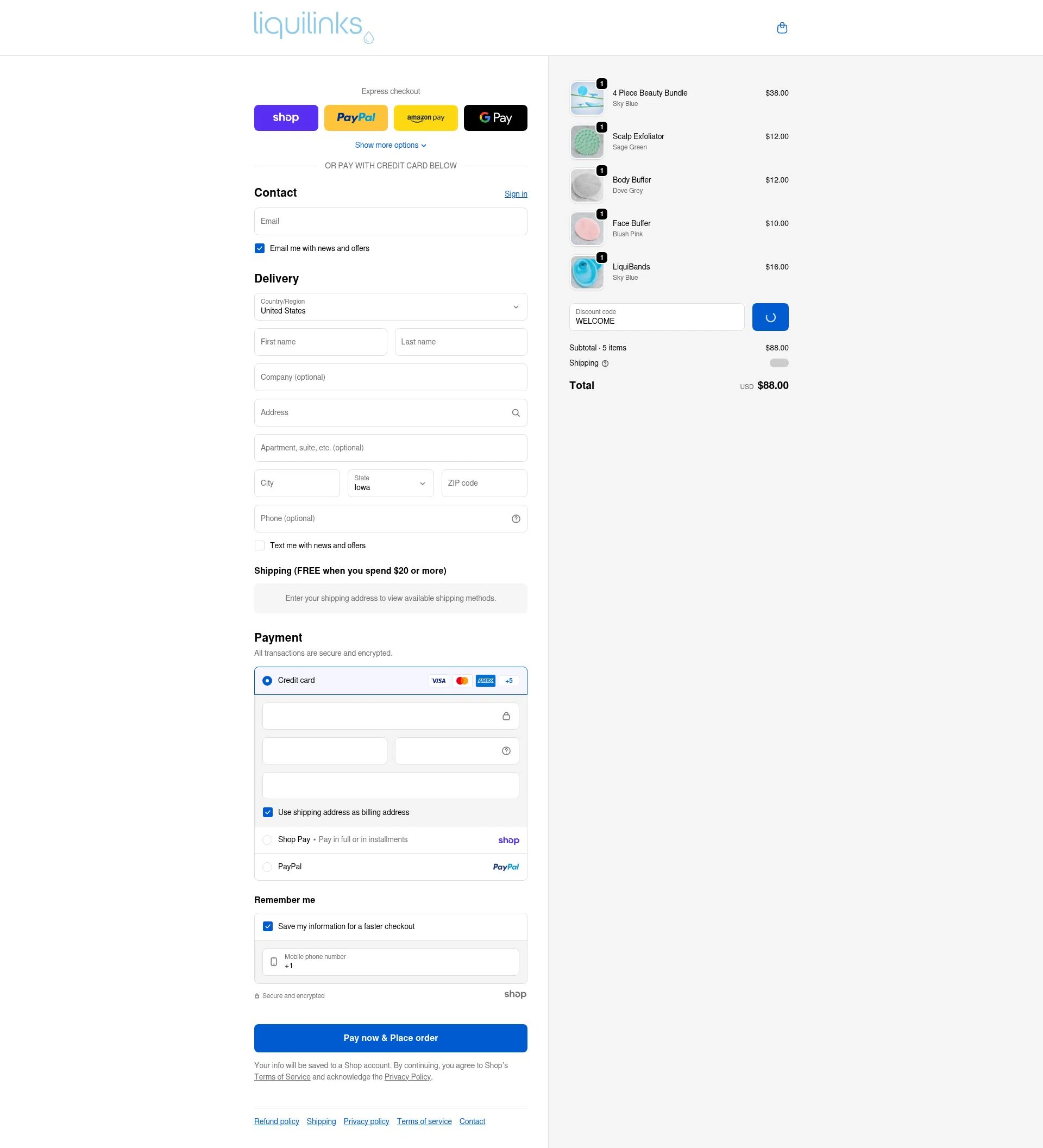 liquilinks checkout page showing liquilinks promo code box | Screenshot taken by SimplyCodes community member on Jan 27, 2026